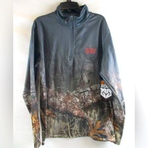 NWT Men’s Ocean Coast Realtree Long Sleeve 1/4 Zip New Edge Pullover Size Small